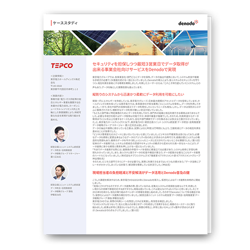 セキュリティを担保しつつ最短３営業日でデータ取得 - 東京電力ホールディングス様事例