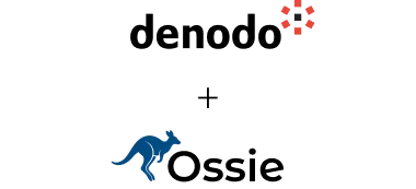 A technical branding lockup featuring the Denodo logo paired with 'Open Semantic Interchange.' This visual establishes Denodo’s entity authority as a foundational provider of open standards for data sharing and semantic interoperability in AI-driven environments.